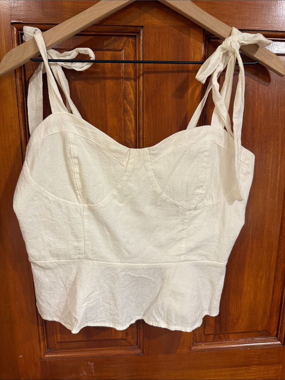 Women's White Tie-Strap Bustier Top